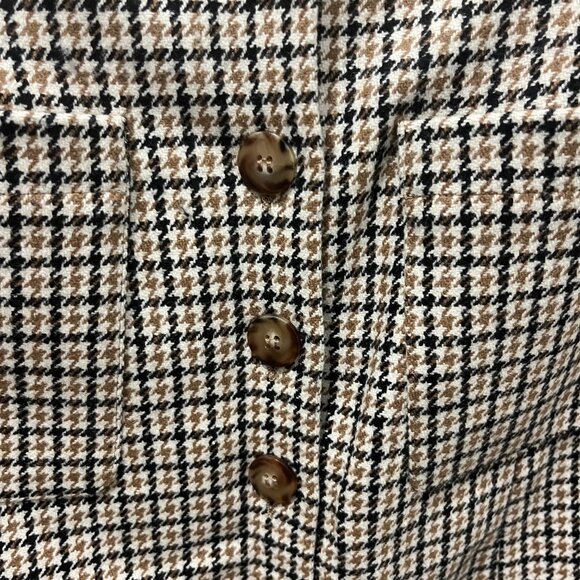 Sezane Beige and Black Houndstooth Button-Front Mini Skirt - Picture 4 of 5
